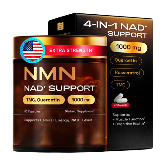 NMN Supplement, Quercetin, TMG, Resveratrol – Supports Cellular Energy & NAD+ Levels