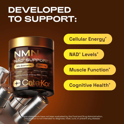 NMN Supplement, Quercetin, TMG, Resveratrol – Supports Cellular Energy & NAD+ Levels